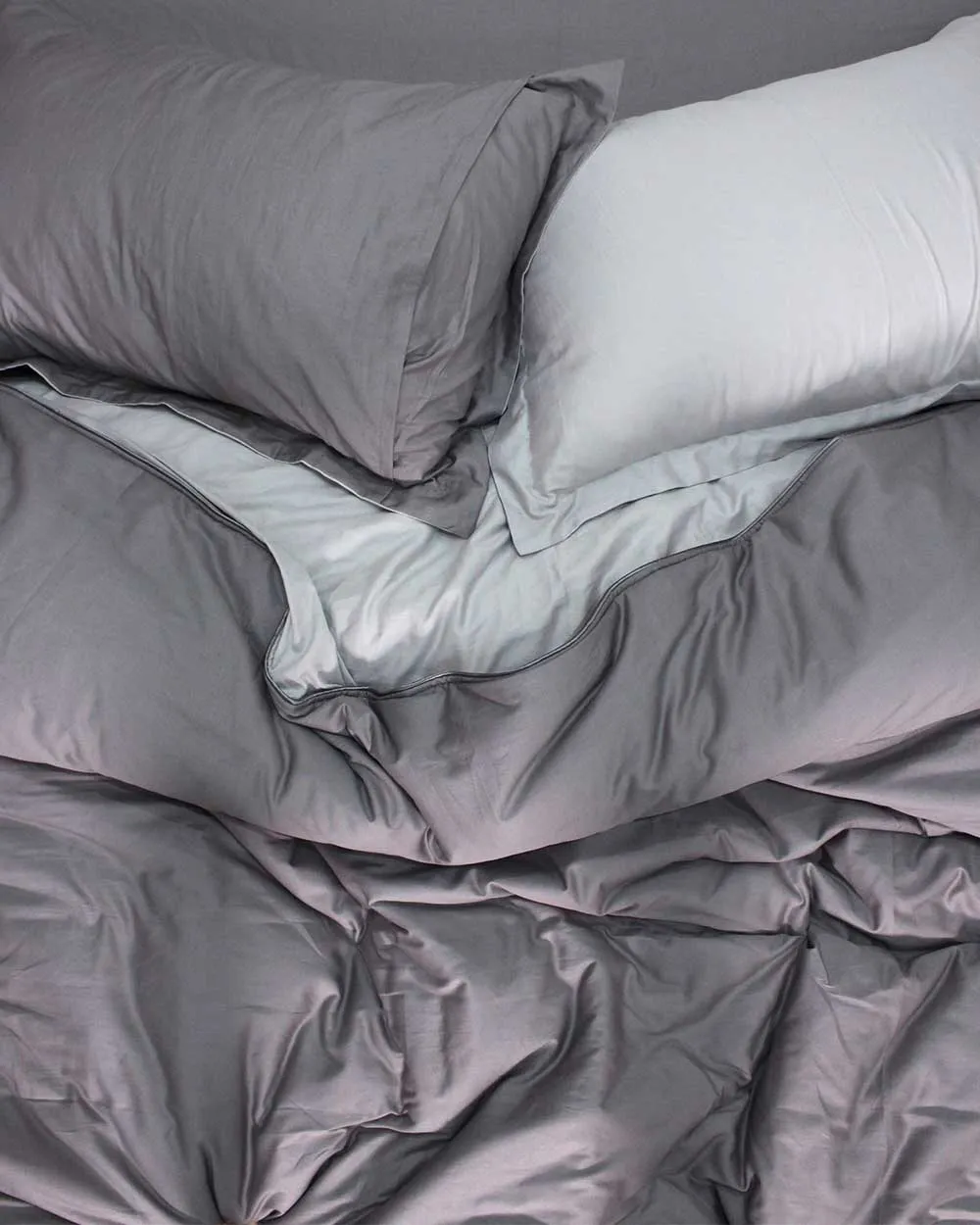 Bộ Vỏ Chăn Ga Gối Cotton Satin Xám Trơn Bộ Vỏ Chăn Ga Gối Cotton Satin Xám Trơn