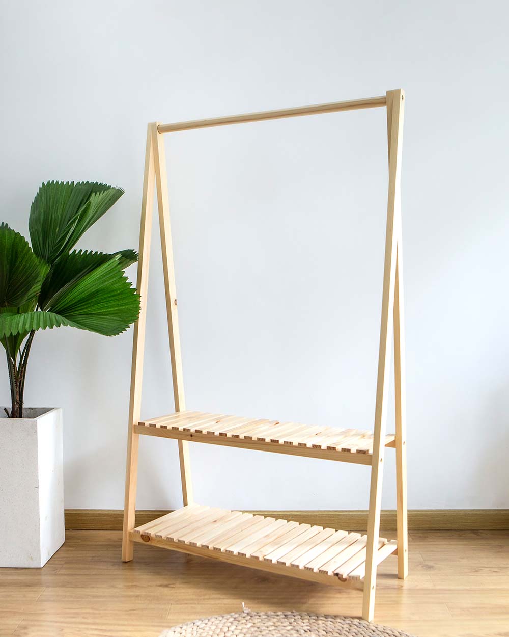 Giá Treo 2 Tầng Nâu Gỗ