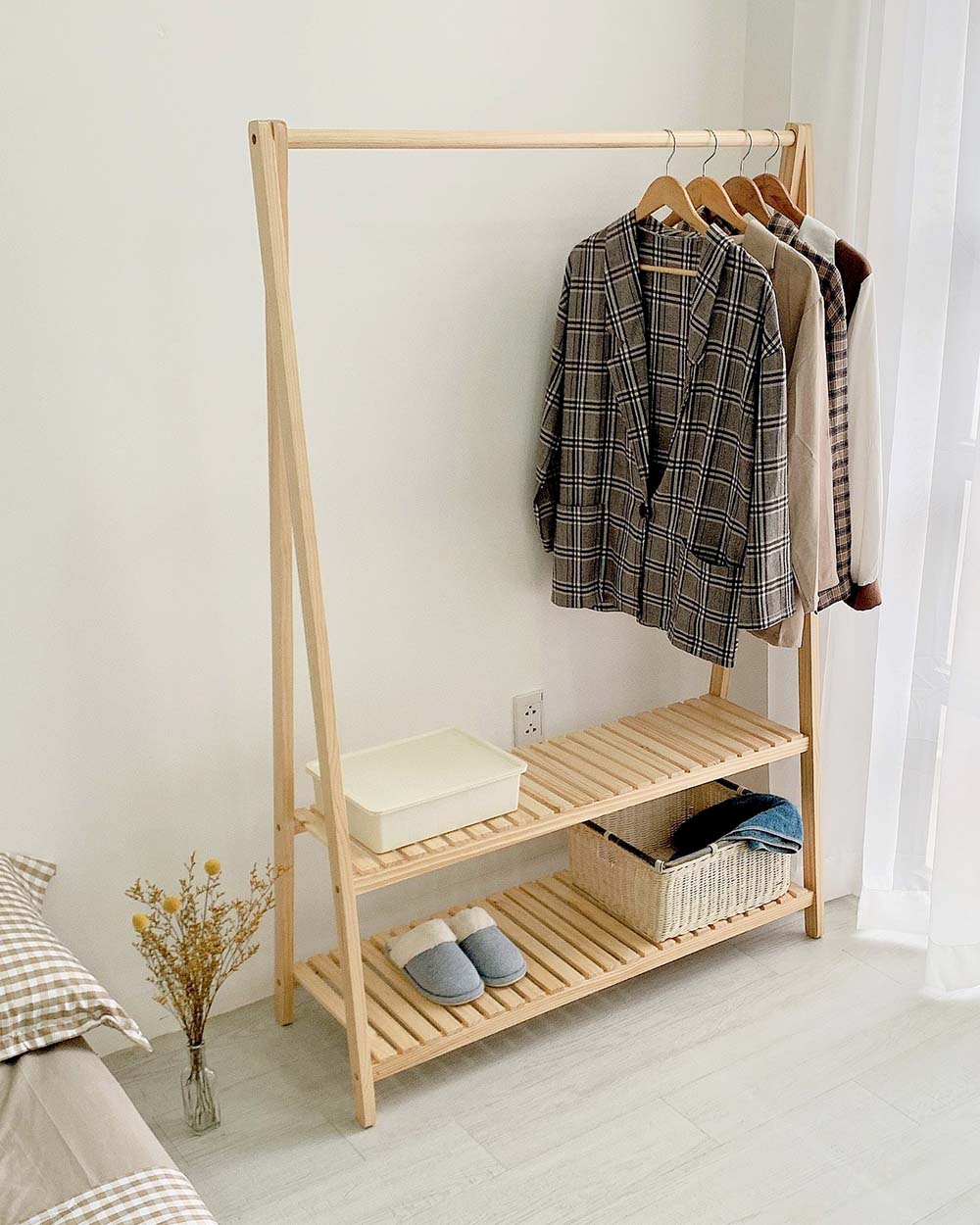 Kệ Treo Đồ 2 Tầng Nâu
