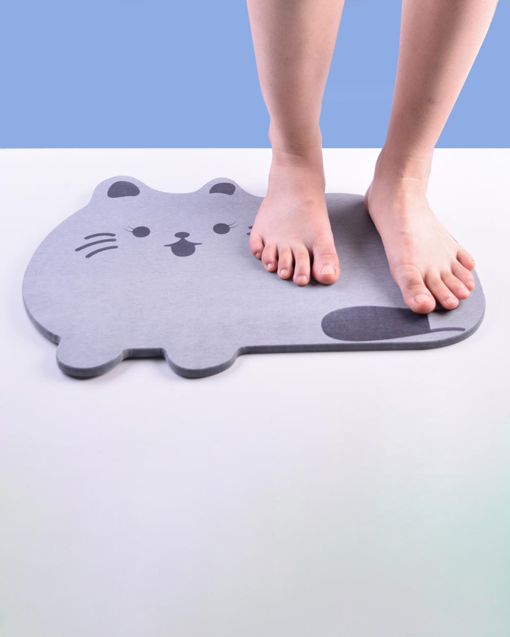 Thảm Đá Lau Chân Hình Mèo Đen