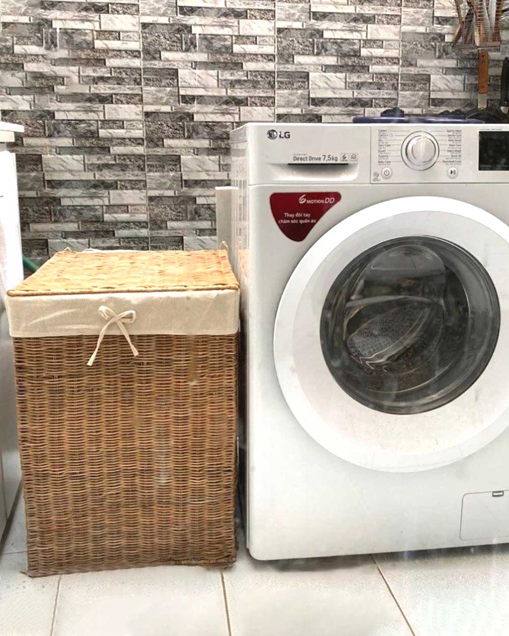 Thùng Đựng Đồ Giặt Mây Khung Sắt