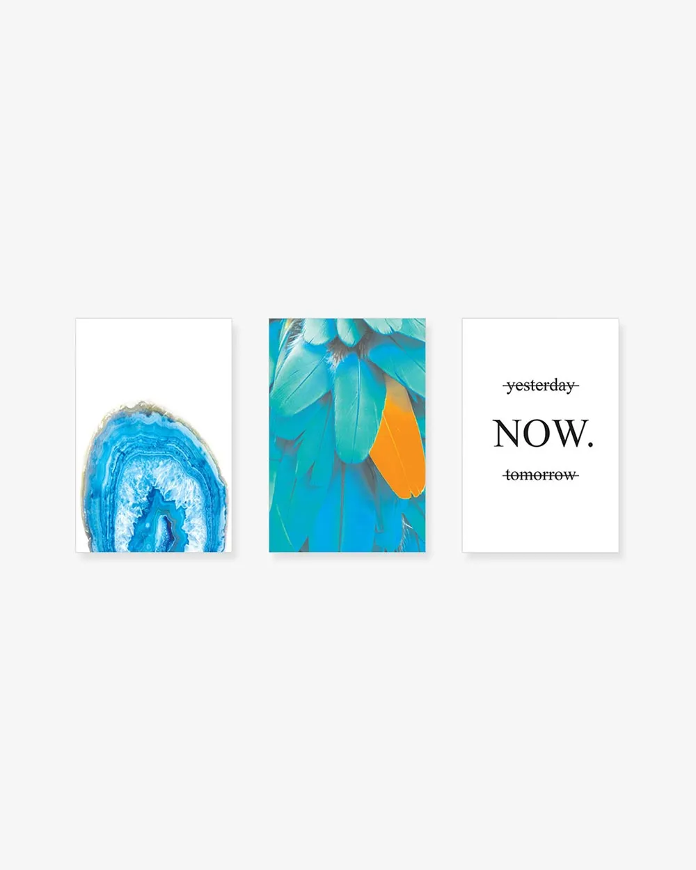 Bộ 3 Tranh Blue Abstract Feather Bộ 3 Tranh Blue Abstract Feather