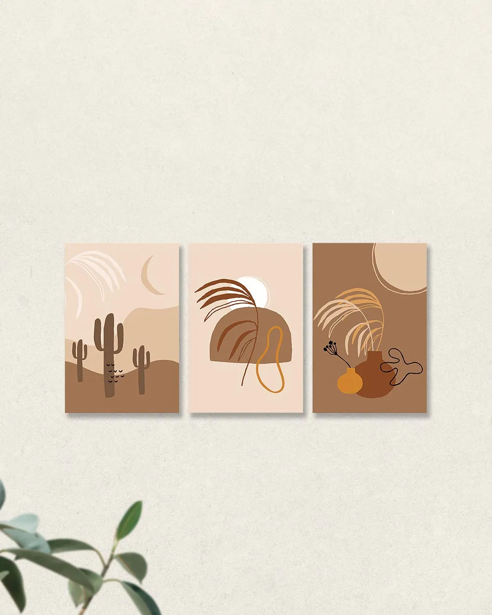 Bộ 3 Tranh Modern Art Abstract Boho Style Bộ 3 Tranh Modern Art Abstract Boho Style