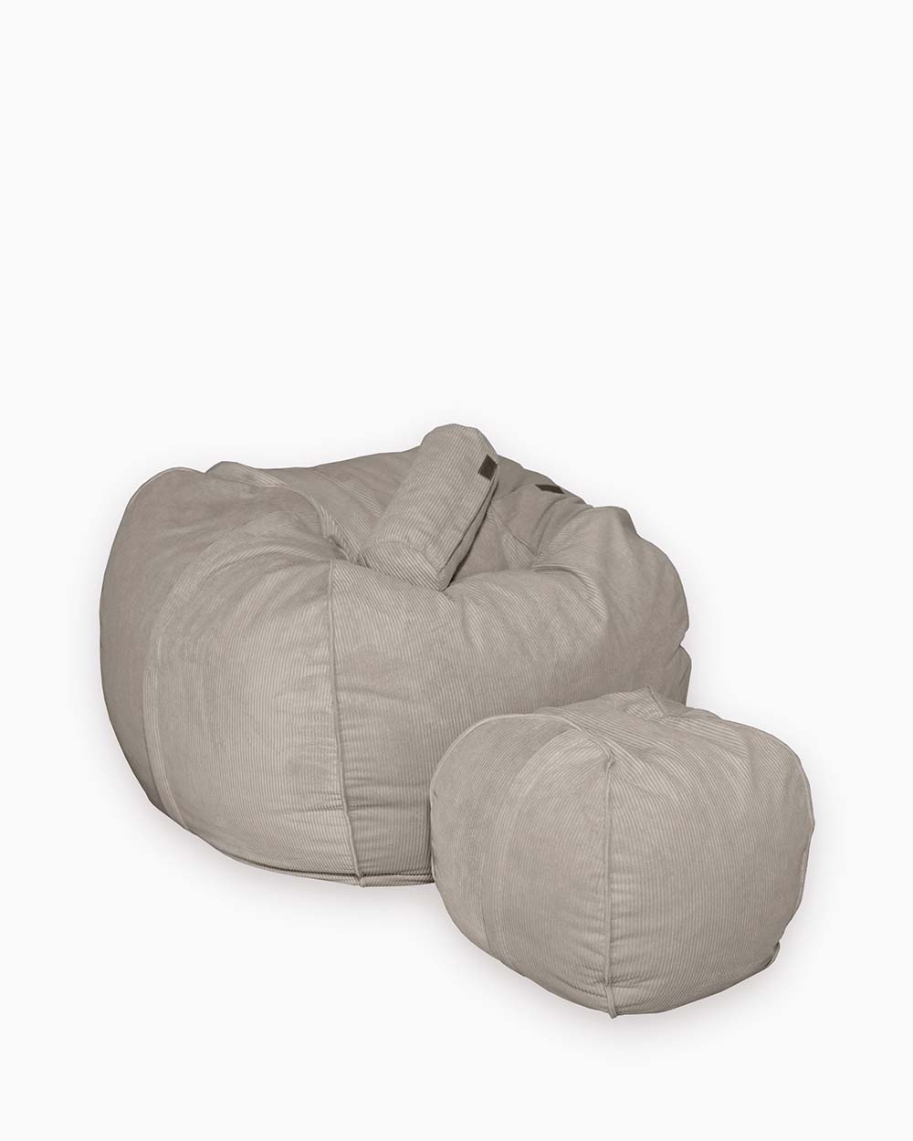 Ghế Lười LazySac Nhung Gân Màu Be Kèm Gác Chân - 3 Size