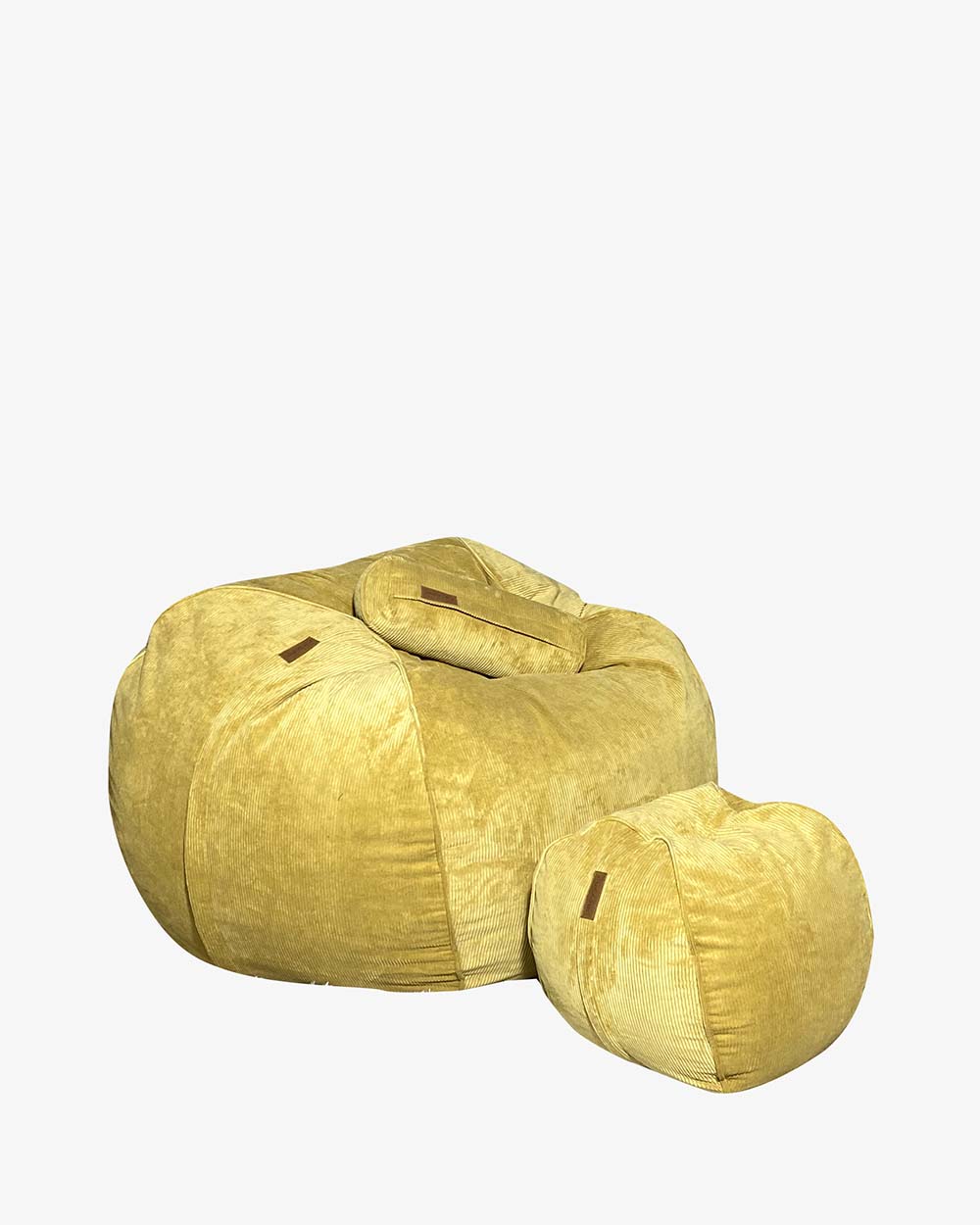 Ghế Lười LazySac Nhung Gân Màu Vàng Kèm Gác Chân - 3 Size
