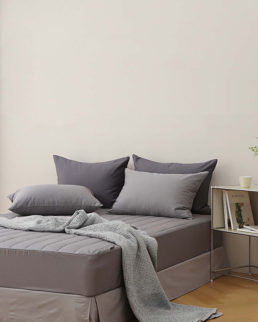 Bọc Nệm Signature Quilting Mattress Cover Xám Nhạt