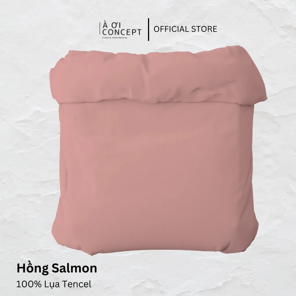 Vỏ Mền Lồng Ruột Lụa Tencel Màu Hồng Salmon