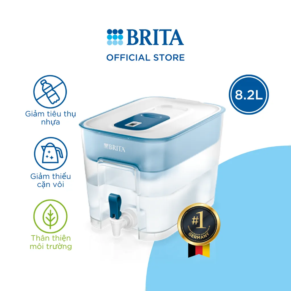 Bình Lọc Nước BRITA Flow Basic Blue 8.2L Nhựa Cao Cấp Kèm Maxtra Plus